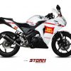 Sistema Completo Storm Oval Inox Negro Honda CBR 125 R 11-16 - 74.H.060.LX1B