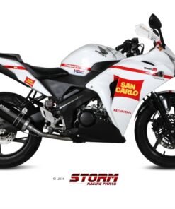 Sistema Completo Storm Oval Inox Negro Honda CBR 125 R 11-16 - 74.H.060.LX1B