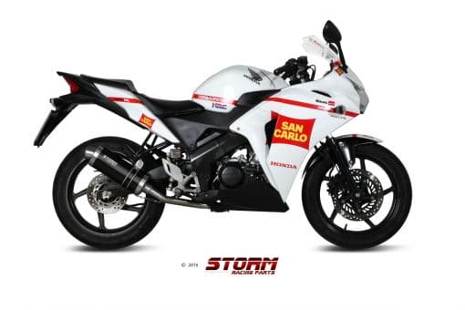 Sistema Completo Storm Oval Inox Negro Honda CBR 125 R 11-16 - 74.H.060.LX1B