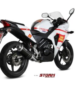 Sistema Completo Storm Oval Inox Negro Honda CBR 125 R 11-16 - 74.H.060.LX1B