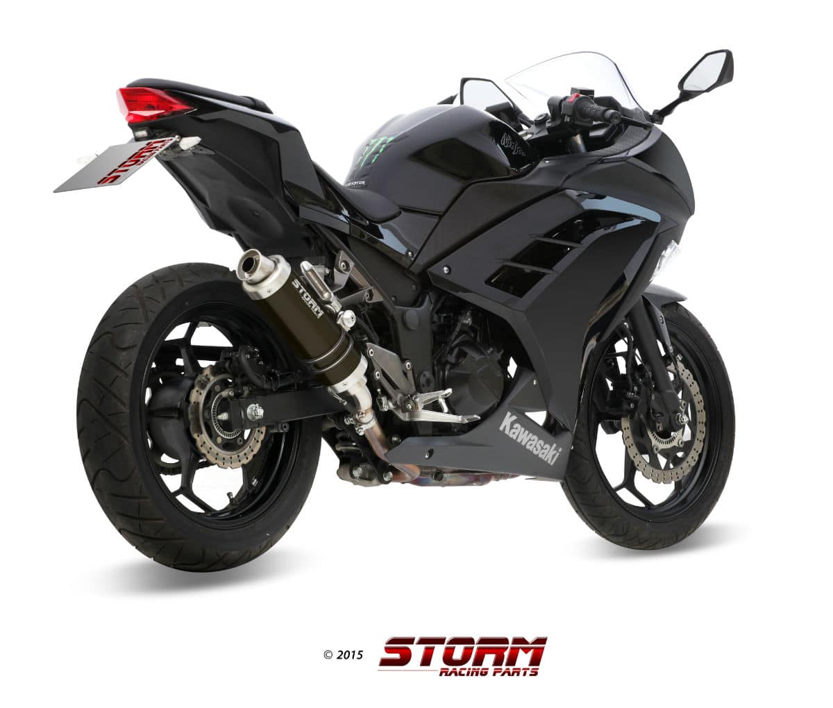 Cooperativa Denso Económico Silencioso Storm GP Black Kawasaki Ninja 300 13-16 - 74.K.038.LXSB |  Fgmotostore