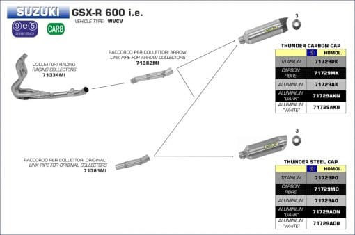 Colector racing Arrow Suzuki GSX-R 600 08-10 - 71334MI