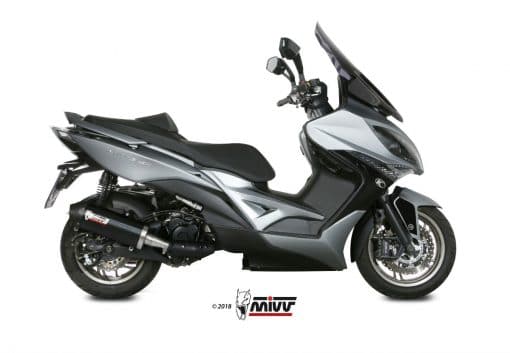 Silencioso MIVV Oval Negro con tapa de carbono KYMCO XCITING 400I 13-18 - O.010.LVC