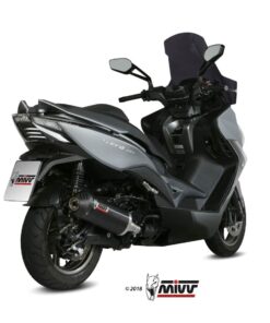 Silencioso MIVV Oval Negro con tapa de carbono KYMCO XCITING 400I 13-18 - O.010.LVC