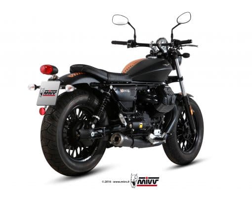 2 Silenciosos MIVV Ghibli S Negro Moto Guzzi V9 Bobber/Roamer 2016 - M.011.SGB