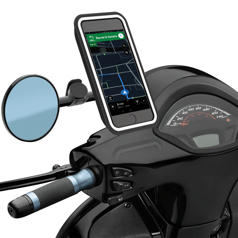 Homeet Soporte Movil para Moto Soporte Telefono Espejo Retrovisor Soporte  de Teléfono Móvil Universal Smartphone Holder Soporte Manillar Aleación de