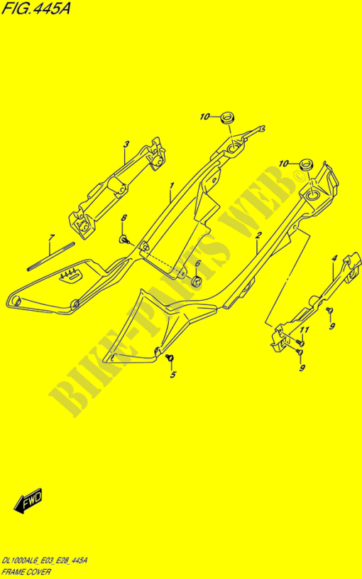 REVESTIMIENTO Suzuki COVER, FRAME REAR RH SUZUKI V-STROM 1000 - 47411-31J00-000